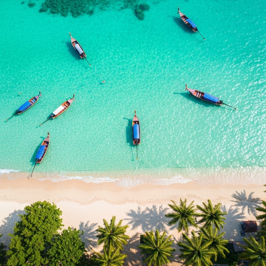 Turquoise water and white sand at Coral Island, Pattaya Thailand